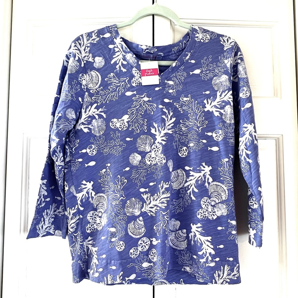 Fresh Produce White Sands 3/4 Sleeve Top